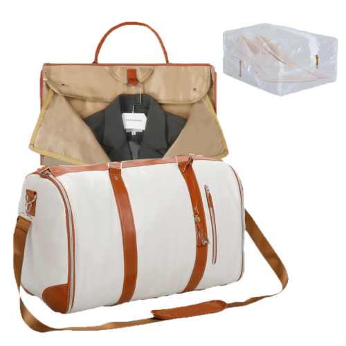 Slimbridge 5L Garment Bags 2-in-1 Hanging Suit Convertible Travel Duffel Beige - Image 9
