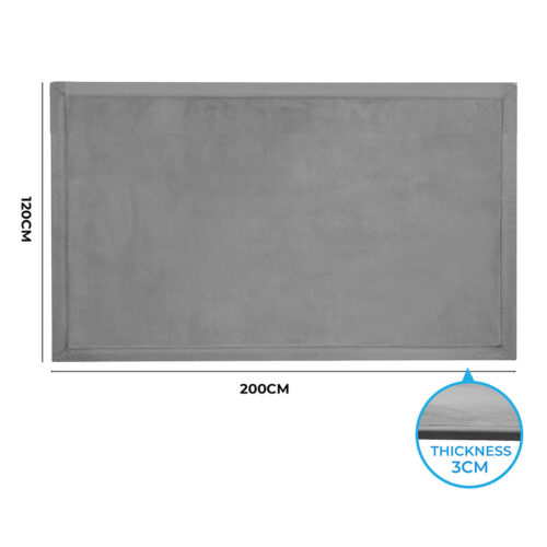 Marlow Area Rug Soft Coral Velvet Large Carpet Mat Washable Grey 120x200cm - Image 3