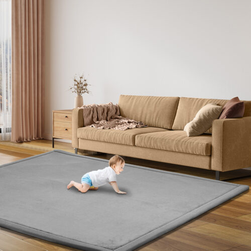 Marlow Area Rug Soft Coral Velvet Large Carpet Mat Washable Grey 120x200cm - Image 7