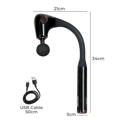Spector Massage Gun Deep Tissue Extended Handle Percussion Massager Pain Relief Black - Image 4