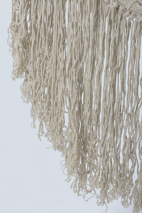 Fringed Cotton Rope Mexican Hammock Swing from Mexico in Ivory - Image 8
