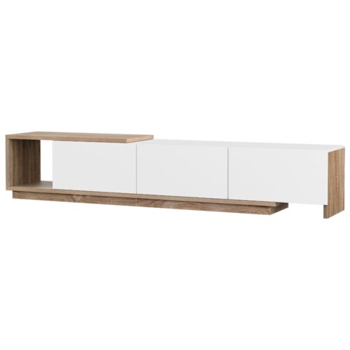 Artiss TV Cabinet Entertainment Unit Stand Extendable White Oak - Image 3