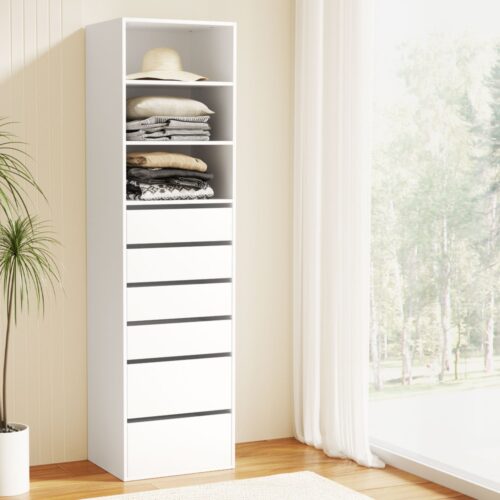 Artiss 6 Chest of Drawers Tallboy Cabinet White - Image 7