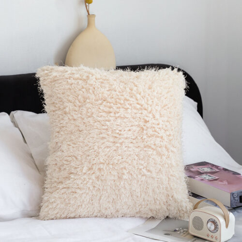 50CM Beige Pillow Plush Sofa Cushion Soft Fabric Modern Couch Velvet Decorative Throw Pillow - Image 5