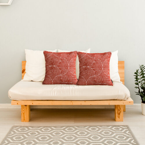 50Cm Red Oversized Pillow Perfect Cinnabar Outdoor/Indoor Lumbar Throw Pillow - Image 4