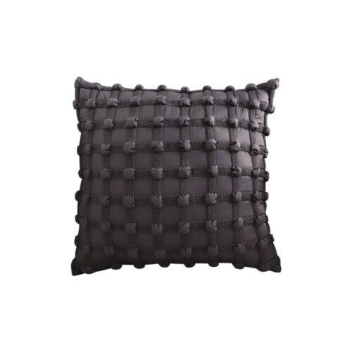 50cm Black Medieval Puff Rivet Square Product Throw Pillow