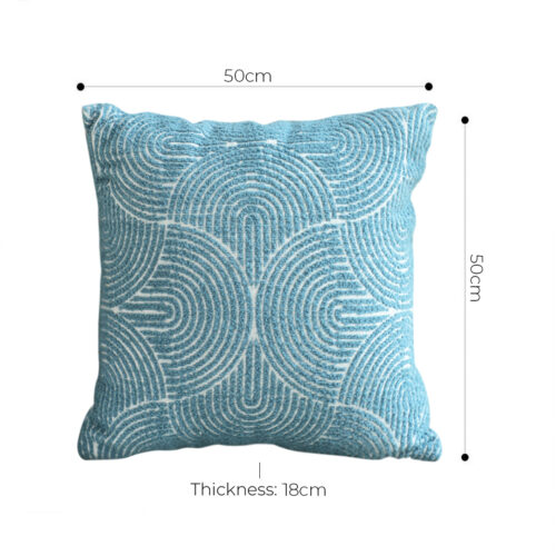 50cm Blue Throw Pillow Geometric Indoor Outdoor Corded - Image 5