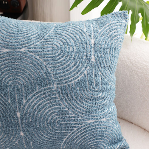50cm Blue Throw Pillow Geometric Indoor Outdoor Corded - Image 6