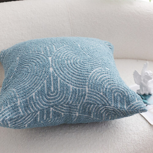 50cm Blue Throw Pillow Geometric Indoor Outdoor Corded - Image 7