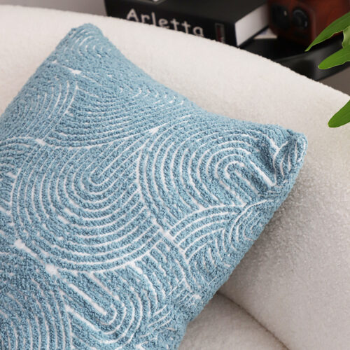 50cm Blue Throw Pillow Geometric Indoor Outdoor Corded - Image 8