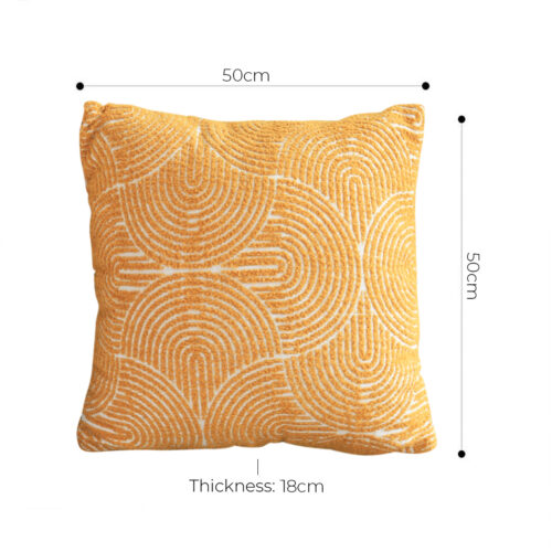 50cm Mustard Yellow Throw Pillow Geometric Indoor Outdoor Corded - Image 5