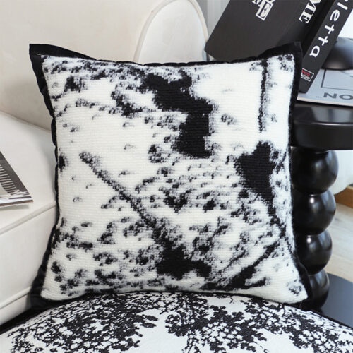 50cm Throw Pillow Black White Leopard Thick Premium Polyester Fiber - Image 2