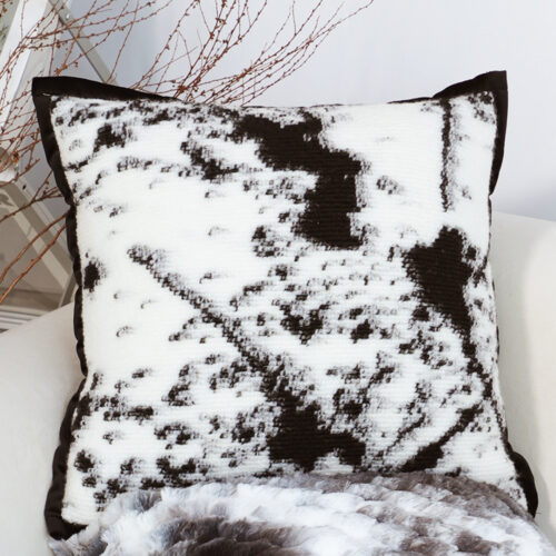 50cm Throw Pillow Black White Leopard Thick Premium Polyester Fiber - Image 3
