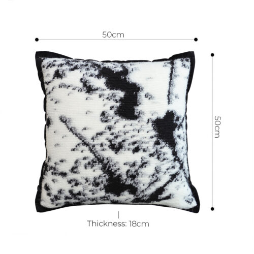 50cm Throw Pillow Black White Leopard Thick Premium Polyester Fiber - Image 5