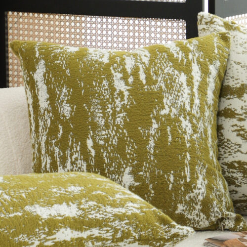 50cm Throw Pillow White Olive Green Plush Polyester Fiber Cotton - Image 4