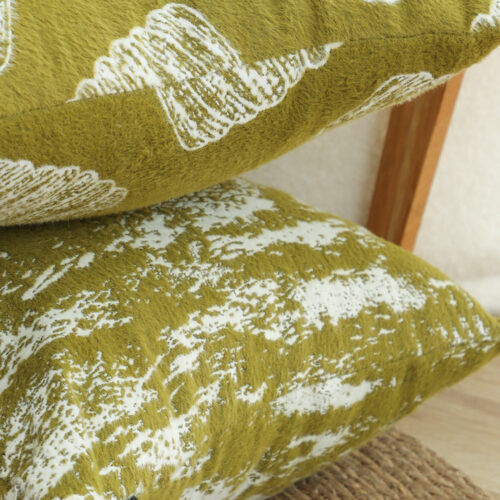 50cm Throw Pillow White Olive Green Plush Polyester Fiber Cotton - Image 7