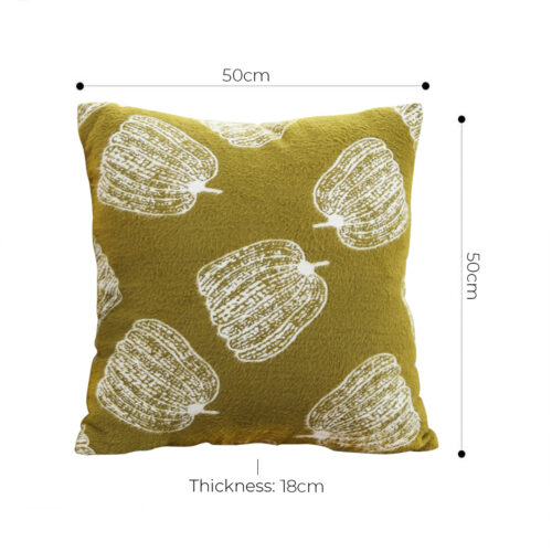 50cm Throw Pillow Green Autumn Harvest Pumpkin Print Decor - Image 5