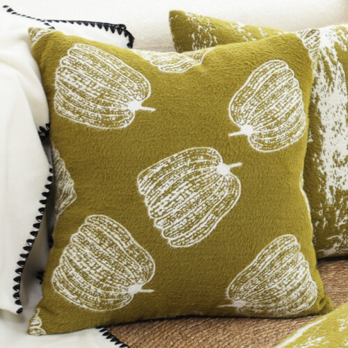 50cm Throw Pillow Green Autumn Harvest Pumpkin Print Decor - Image 7