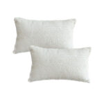 2x 35cm Lumbar Pillow Embroidered Decorative Linen Cover Stitch Story Throw Pillow
