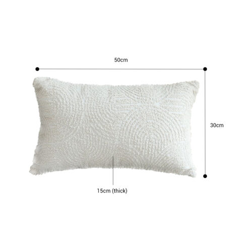 2x 35cm Lumbar Pillow Embroidered Decorative Linen Cover Stitch Story Throw Pillow - Image 2