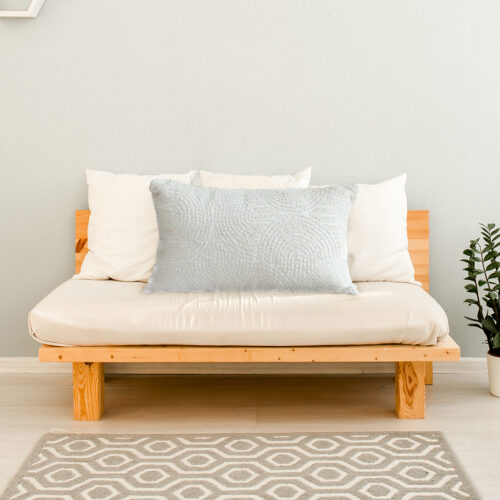 2x 35cm Lumbar Pillow Embroidered Decorative Linen Cover Stitch Story Throw Pillow - Image 3