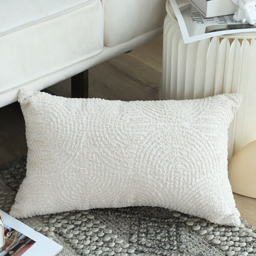 2x 35cm Lumbar Pillow Embroidered Decorative Linen Cover Stitch Story Throw Pillow - Image 4