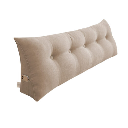 100cm Beige Wedge Bed Pillow Headboard Backrest Bedside Tatami Cushion Decor - Image 11
