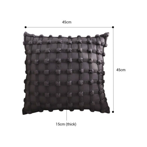 2x 50cm Black Medieval Puff Rivet Square Product Throw Pillow - Image 2