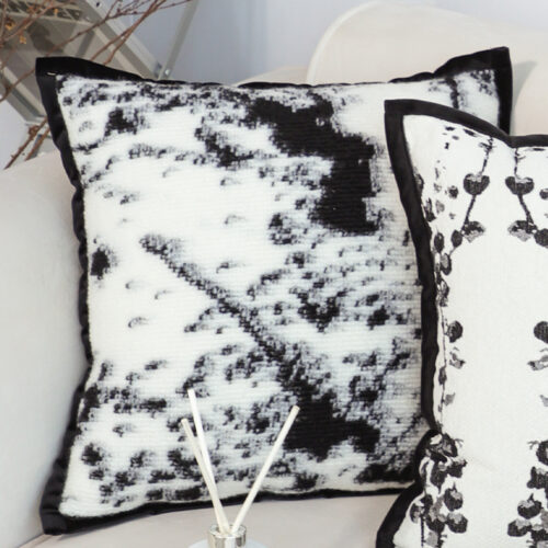 2x 50cm Throw Pillow Black White Leopard Thick Premium Polyester Fiber - Image 4