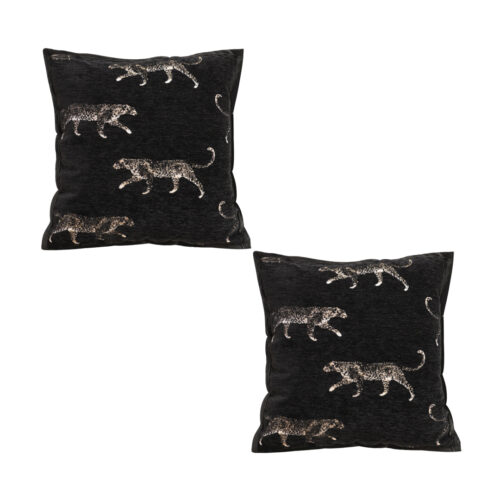 2x 50cm Black Throw Pillow Elegant Decorative Cushion Living Room Modern Decor