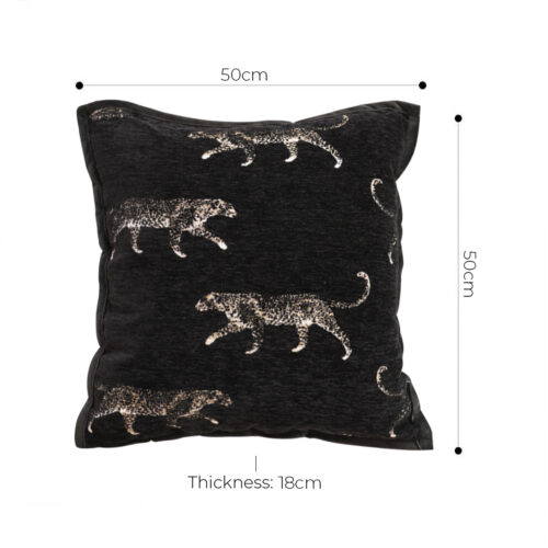 2x 50cm Black Throw Pillow Elegant Decorative Cushion Living Room Modern Decor - Image 5