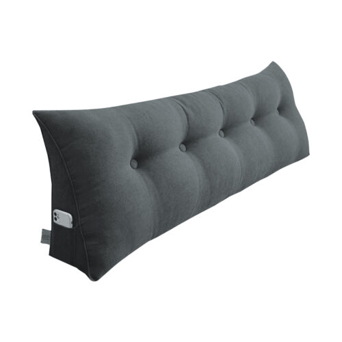150cm Dark Grey Wedge Bed Pillow Headboard Backrest Bedside Tatami Cushion Decor - Image 11