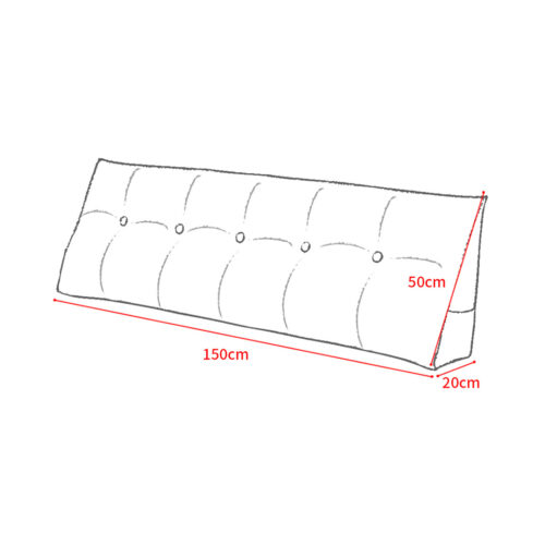 2x 150cm Dark Grey Wedge Bed Pillow Headboard Backrest Bedside Tatami Cushion Decor - Image 5