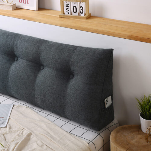 2x 150cm Dark Grey Wedge Bed Pillow Headboard Backrest Bedside Tatami Cushion Decor - Image 9