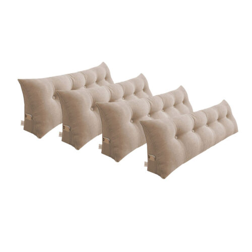 4x 150cm Beige Wedge Bed Pillow Headboard Backrest Bedside Tatami Cushion Decor - Image 2