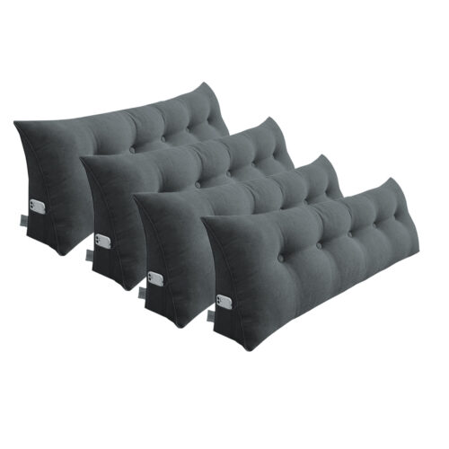 4x 150cm Dark Grey Wedge Bed Pillow Headboard Backrest Bedside Tatami Cushion Decor