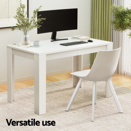 1 Artiss Dining Table and 4 Chairs Set Rectangle White - Image 4