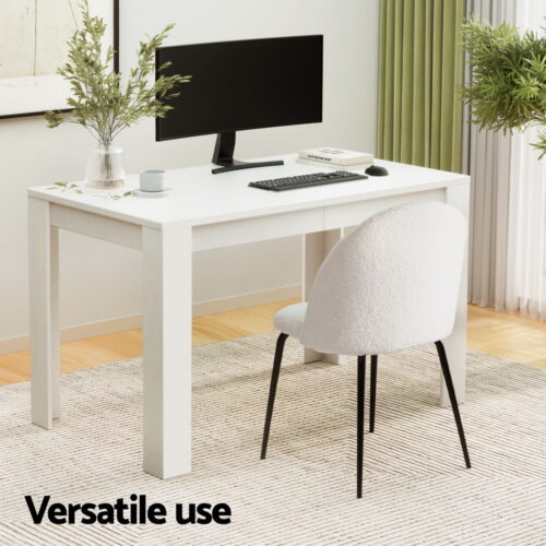Artiss Dining Table & Chairs Set 5pcs Wood Sherpa Seater Restaurant Kitchen White - Image 4