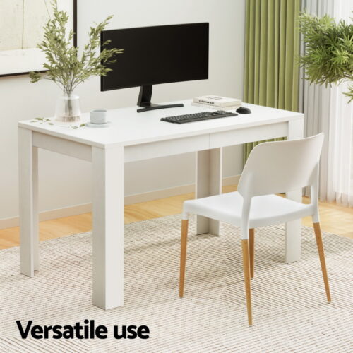 1 Artiss Dining Table and 4 Chairs Set White Wood - Image 4