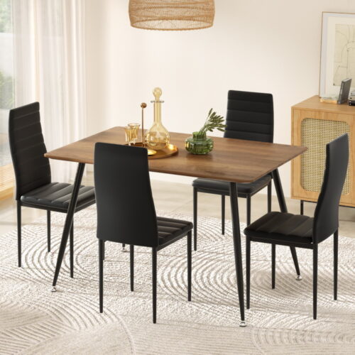 1 Artiss Dining Table and 4 Chairs Set Rectangle Metal - Image 7