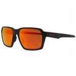 Oakley OO 4143-0358 Parlay Matte Black Prizm Ruby Iridium Lens Mens Sunglasses