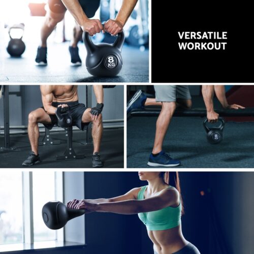 Everfit 8kg Kettlebell Set Weight Lifting Bench Dumbbells Kettle Bell Gym Home - Image 6
