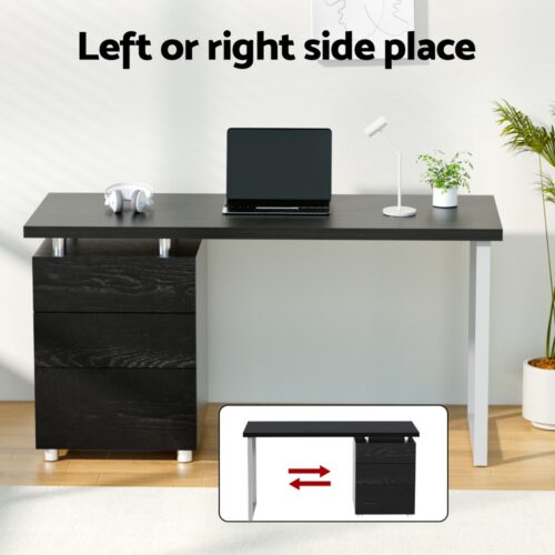 Artiss Computer Desk Executive Office Chairs Sets Black - Image 4