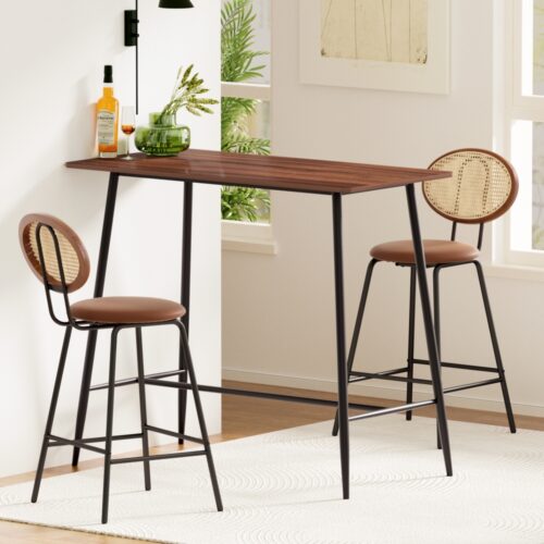 Artiss Bar Table Stools Set Dining Desk Industrial Kitchen Chairs Cafe Pub - Image 7