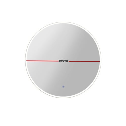 Embellir 2 Wall Mirror 80cm with Led light Makeup Home Decor Bathroom Round Vanity - Image 2