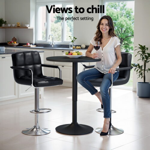 Artiss Bar Table and Stools Set Dining Desk Kitchen Chairs Cafe Pub - Image 4