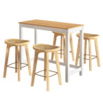 Artiss Bar Table and Stools Set Dining Desk Kitchen Chairs Cafe Pub