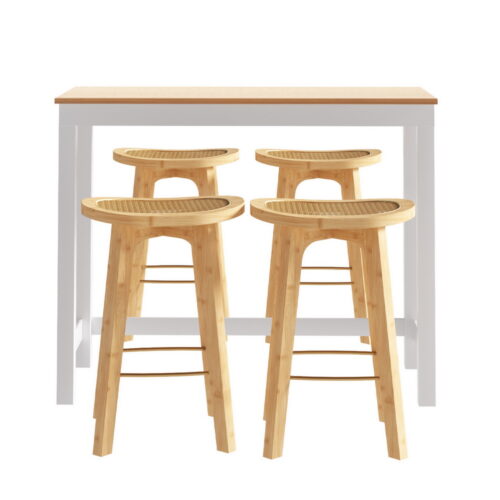 Artiss Bar Table and Stools Set Dining Desk Kitchen Chairs Cafe Pub - Image 3