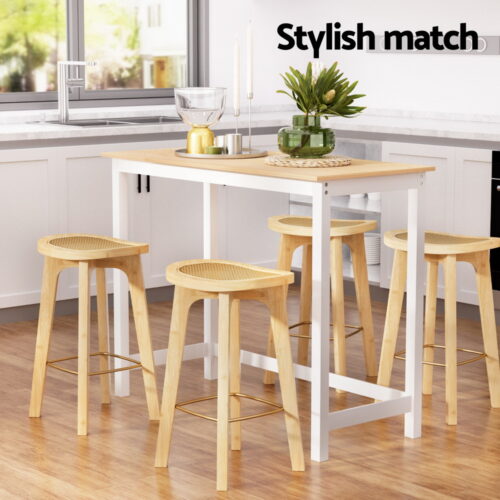 Artiss Bar Table and Stools Set Dining Desk Kitchen Chairs Cafe Pub - Image 4