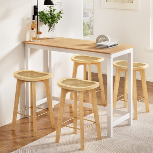 Artiss Bar Table and Stools Set Dining Desk Kitchen Chairs Cafe Pub - Image 8